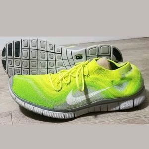 Nike Free Flyknit+ 5.0 Volt sz 13 Mens Running